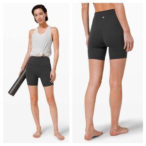 Lululemon Wunder Train High-Rise Short 6" Sz 6 Heathered Graphite Grey